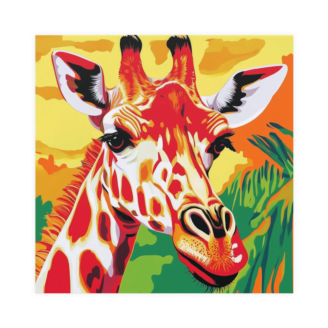 Vibrant Giraffe Savanna Poster - Colorful Art Poster - Blululi