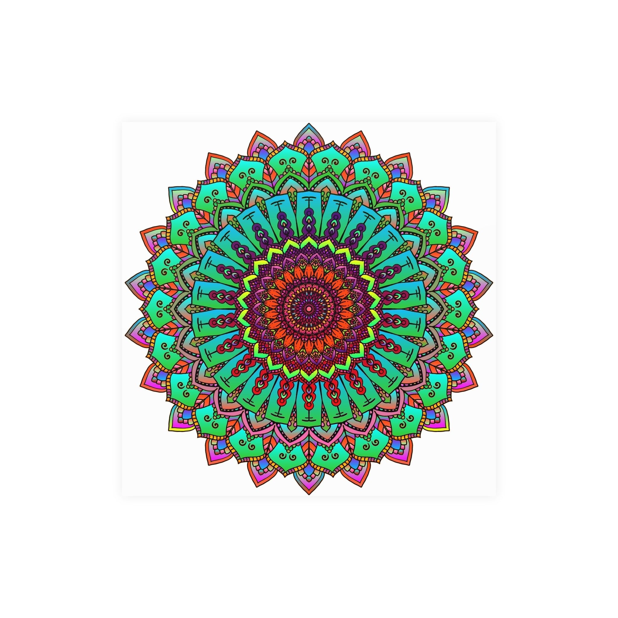 Vibrant Hand - Drawn Mandala Poster Art Poster - Blululi