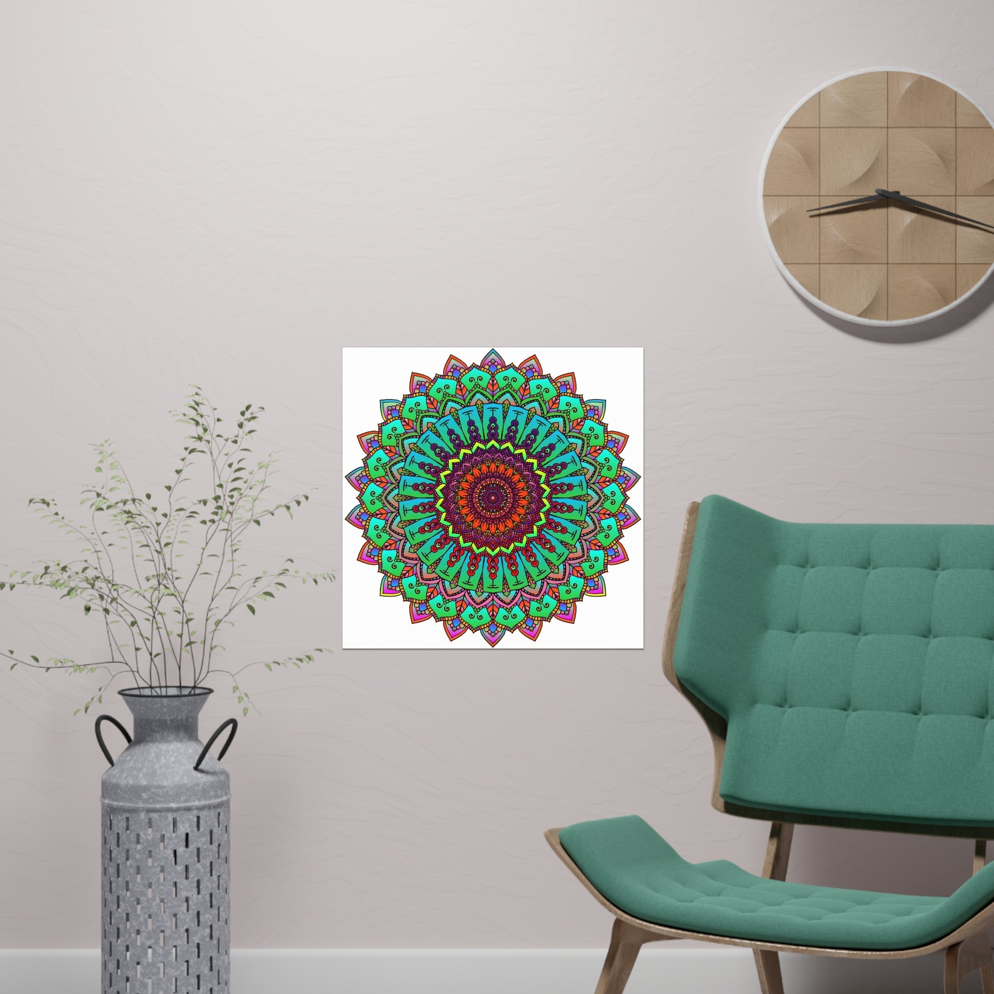 Vibrant Hand - Drawn Mandala Poster Art Poster - Blululi