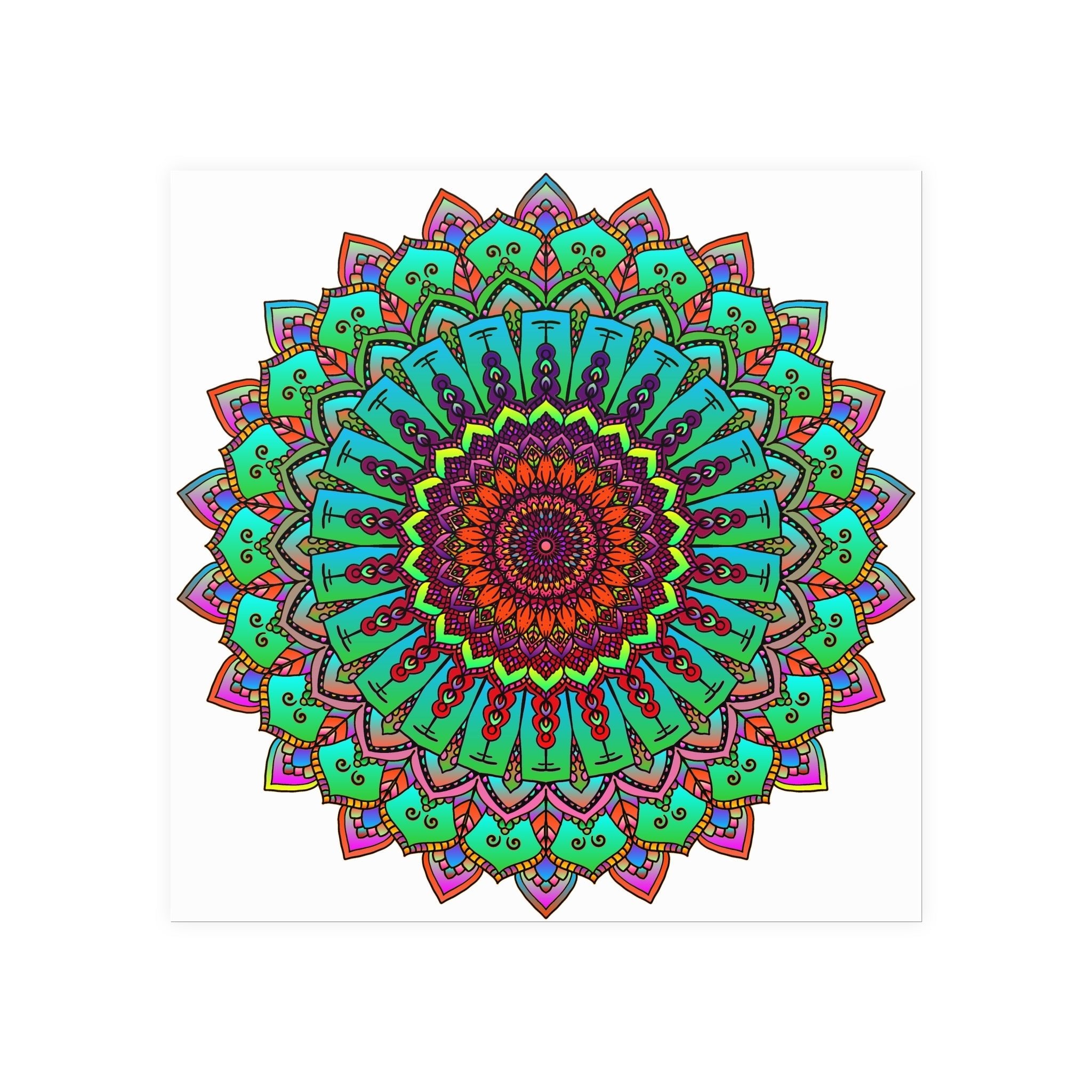 Vibrant Hand - Drawn Mandala Poster Art Poster - Blululi