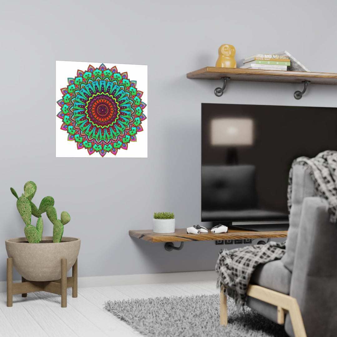 Vibrant Hand - Drawn Mandala Poster Art Poster - Blululi