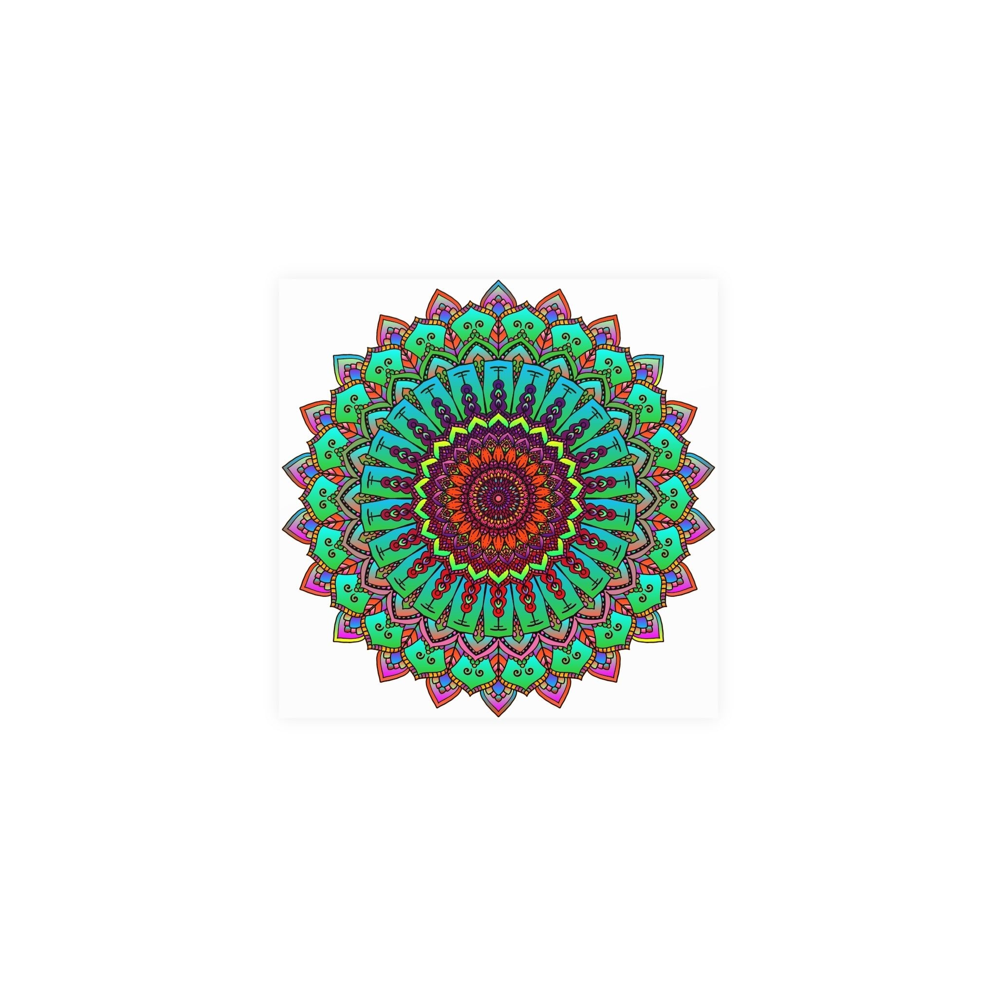 Vibrant Hand - Drawn Mandala Poster Art Poster - Blululi