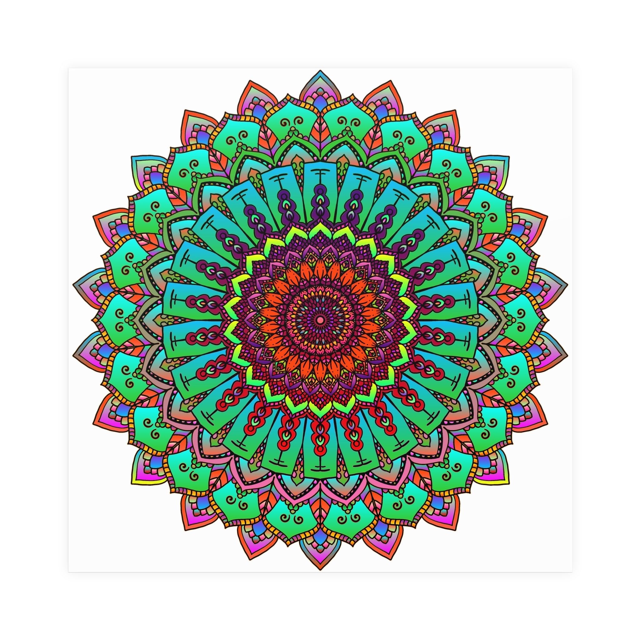 Vibrant Hand - Drawn Mandala Poster Art Poster - Blululi