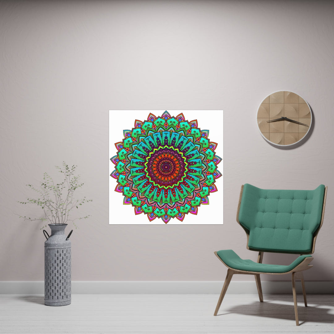 Vibrant Hand - Drawn Mandala Poster Art Poster - Blululi