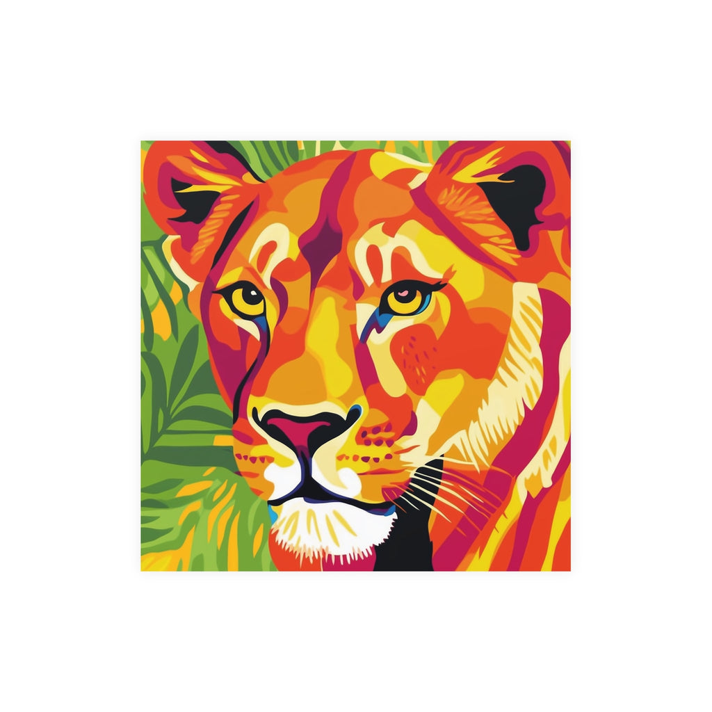 Vibrant Lioness Jungle Art Print Poster - Blululi