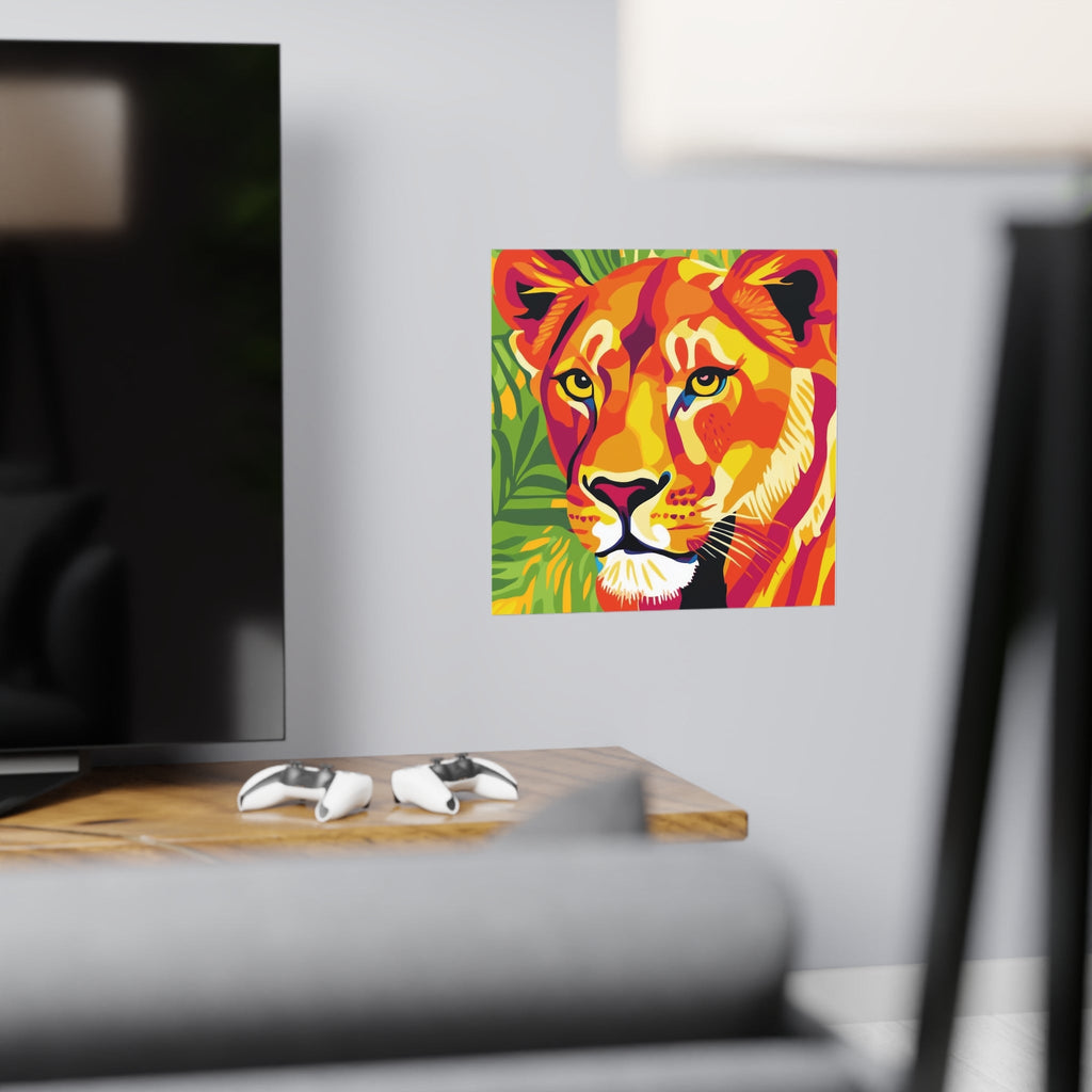 Vibrant Lioness Jungle Art Print Poster - Blululi