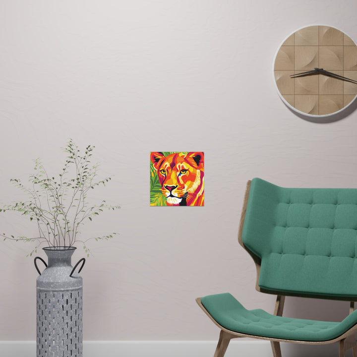 Vibrant Lioness Jungle Art Print Poster - Blululi