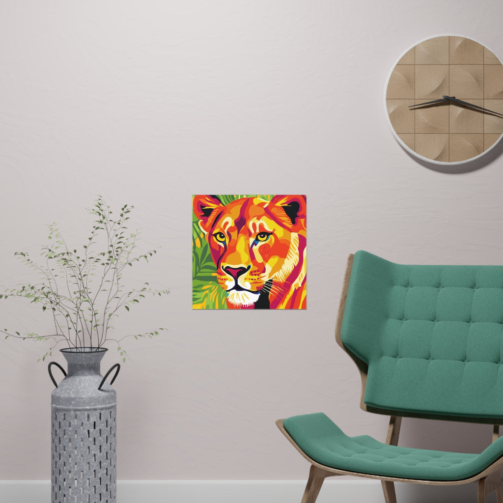 Vibrant Lioness Jungle Art Print Poster - Blululi