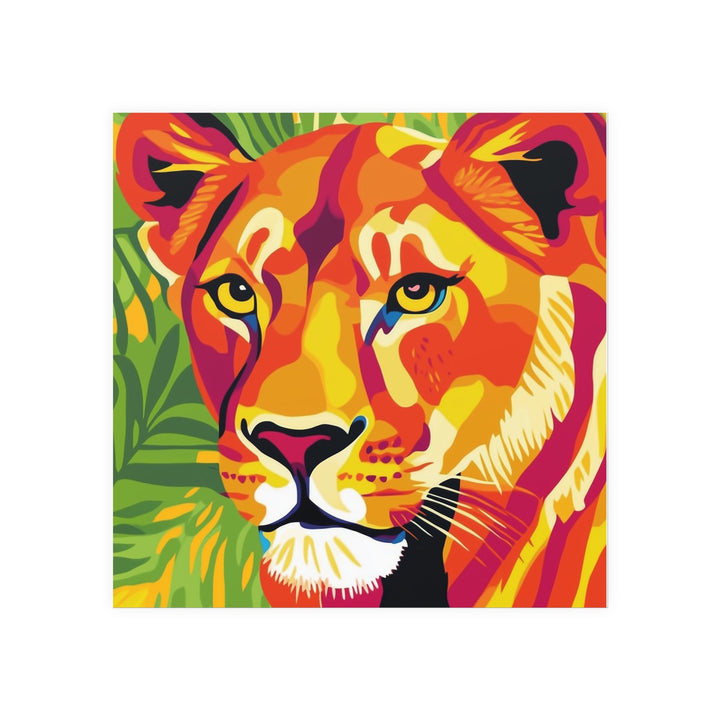 Vibrant Lioness Jungle Art Print Poster - Blululi