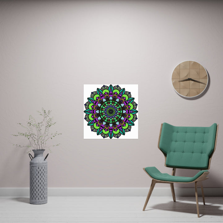 Vibrant Mandala Art Poster - Colorful & Intricate Poster - Blululi