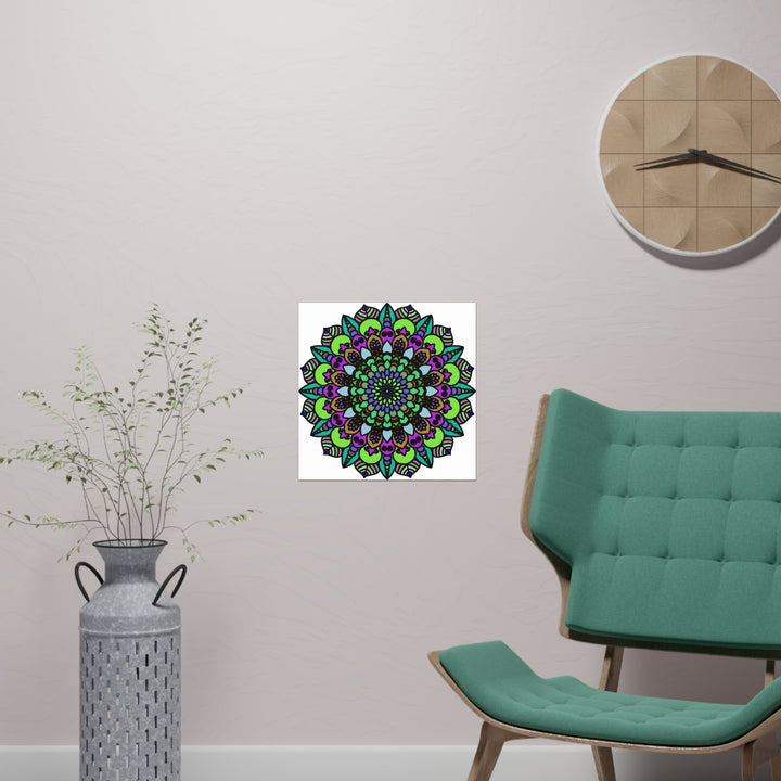 Vibrant Mandala Art Poster - Colorful & Intricate Poster - Blululi