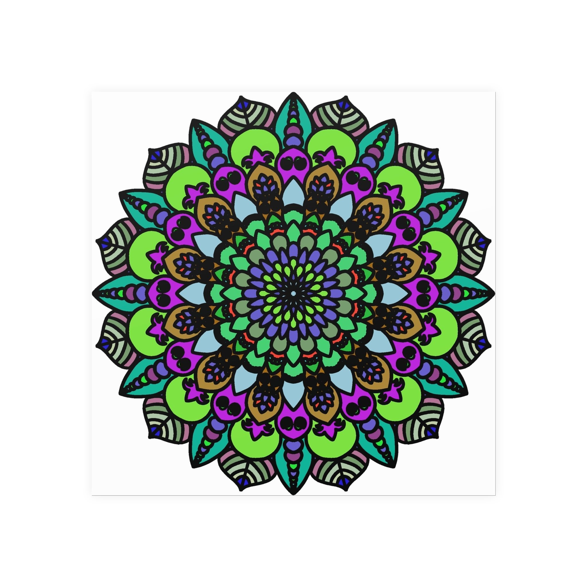 Vibrant Mandala Art Poster - Colorful & Intricate Poster - Blululi