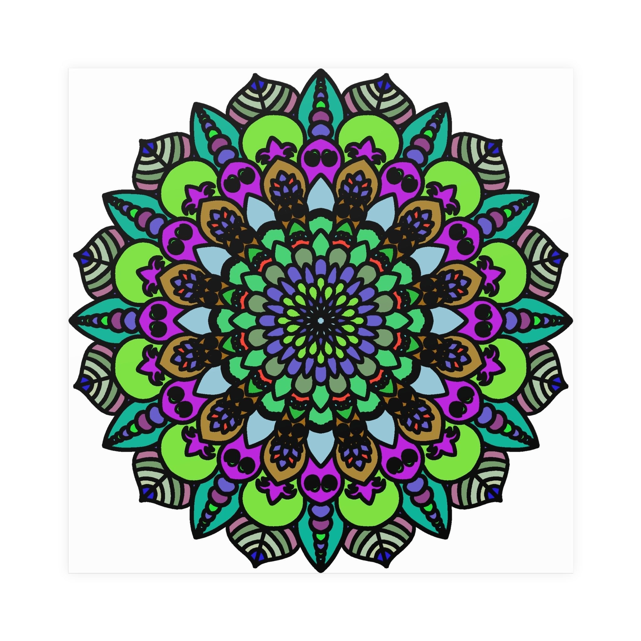 Vibrant Mandala Art Poster - Colorful & Intricate Poster - Blululi