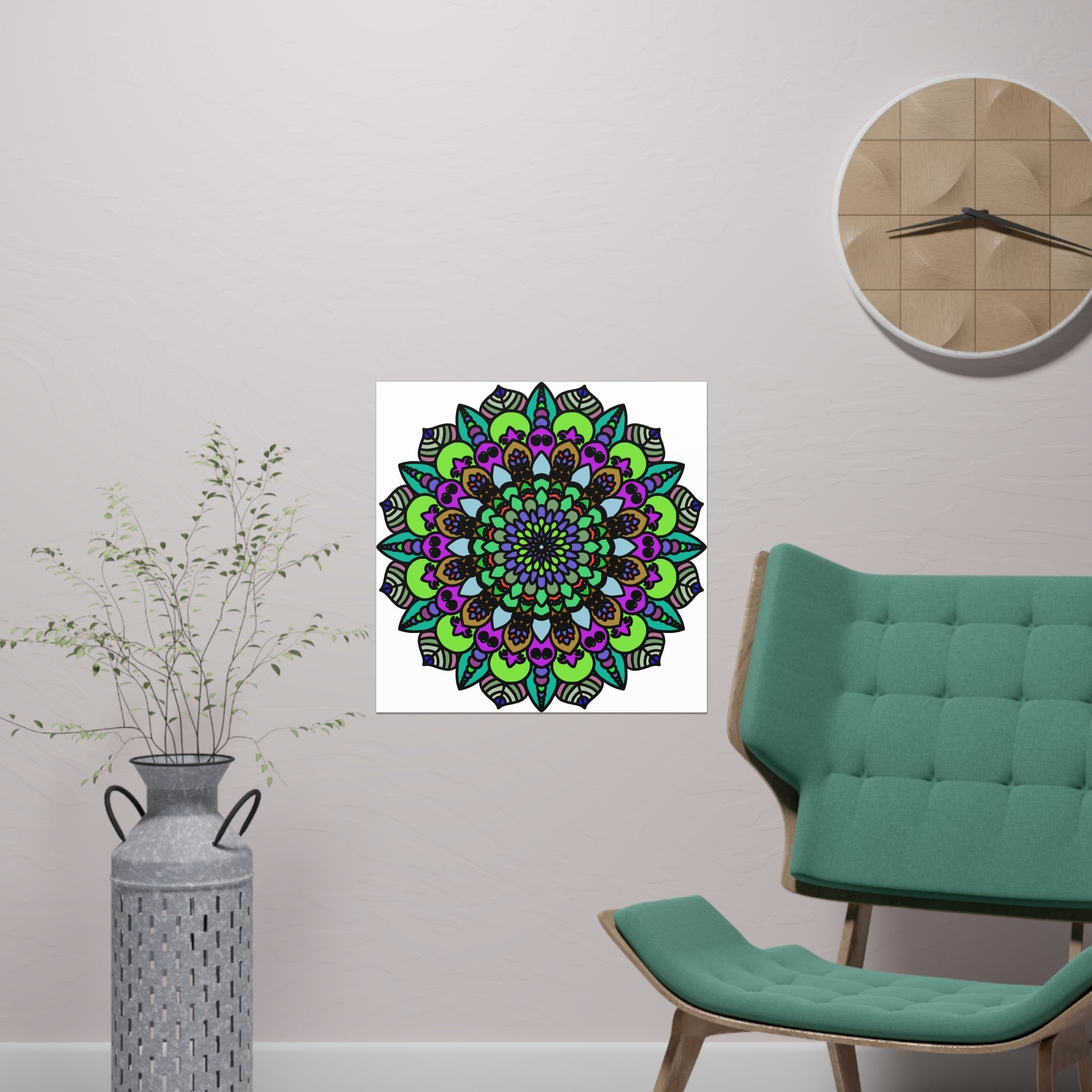 Vibrant Mandala Art Poster - Colorful & Intricate Poster - Blululi