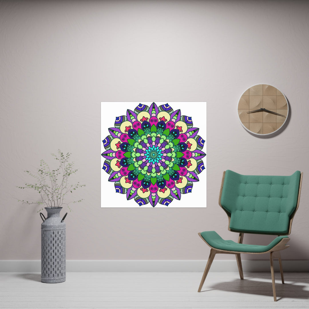 Vibrant Mandala Art Print - Colorful & Detailed Poster - Blululi