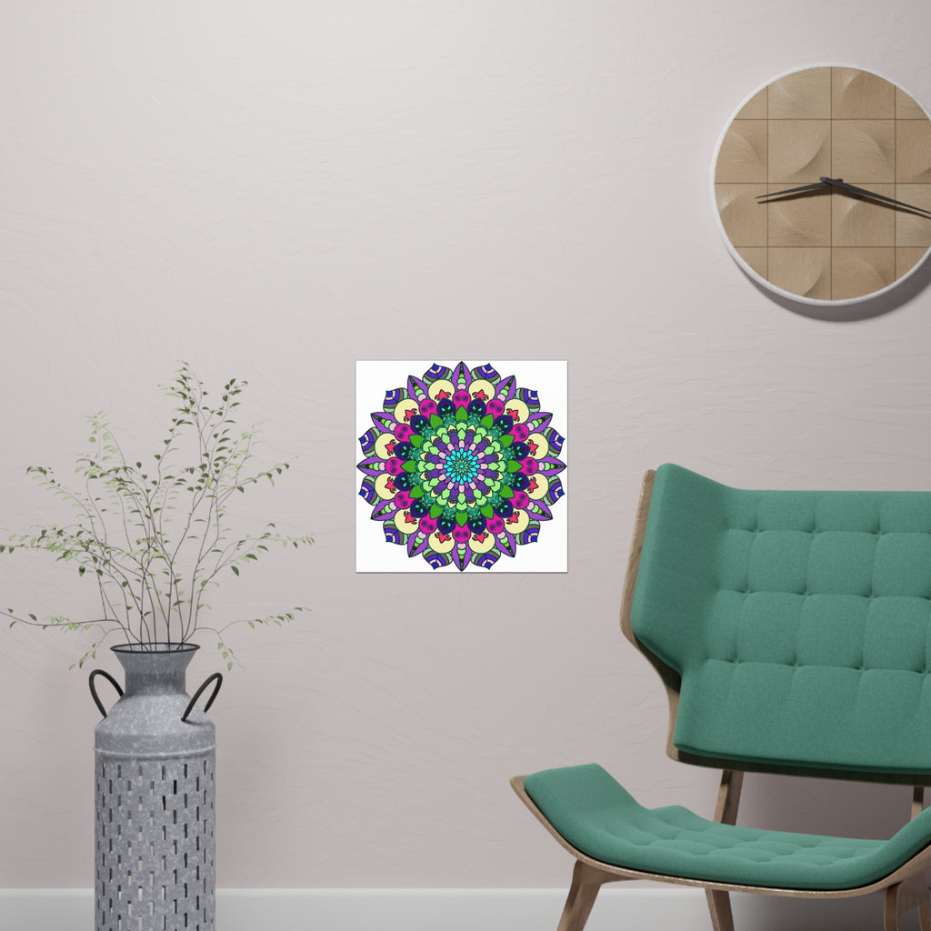 Vibrant Mandala Art Print - Colorful & Detailed Poster - Blululi