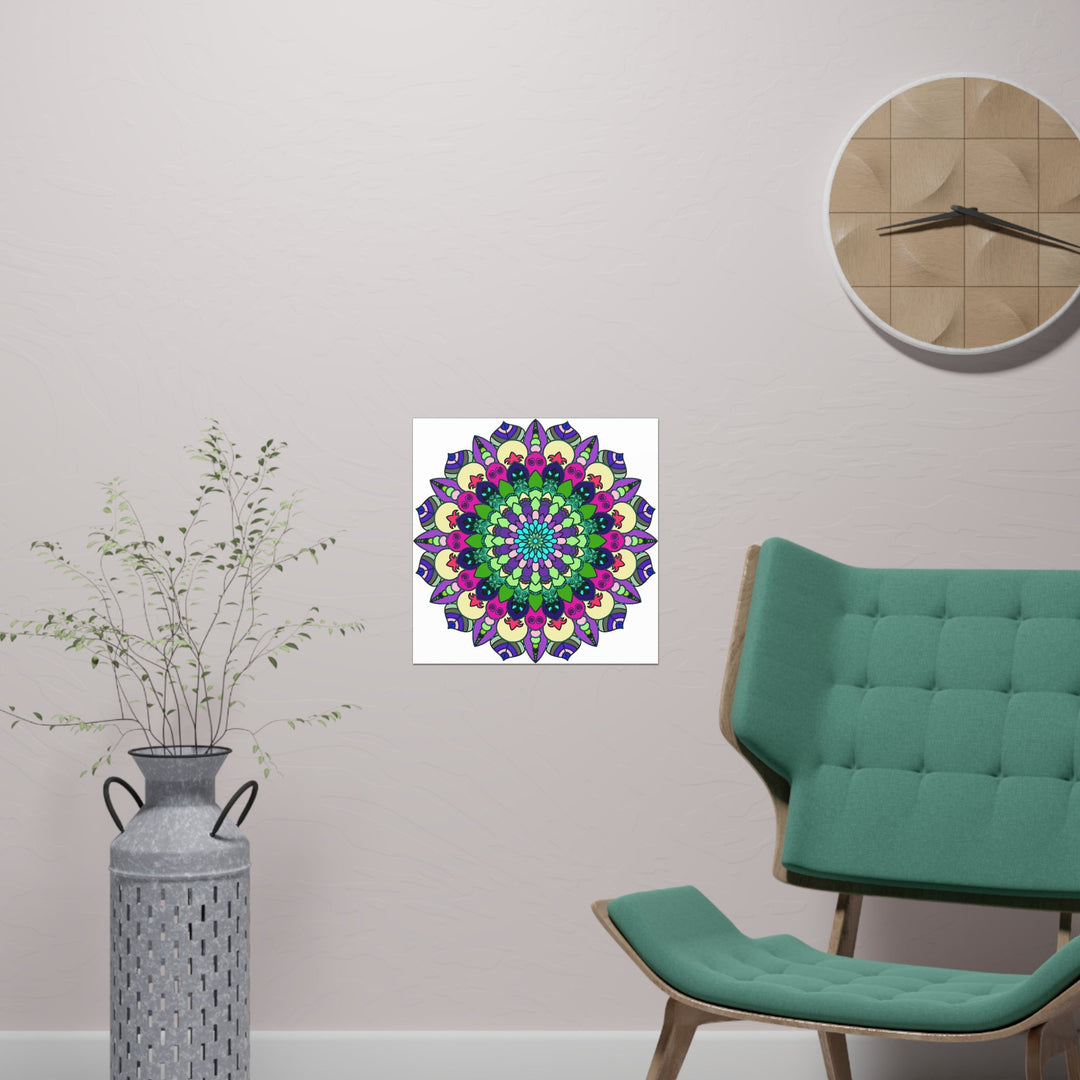 Vibrant Mandala Art Print - Colorful & Detailed Poster - Blululi