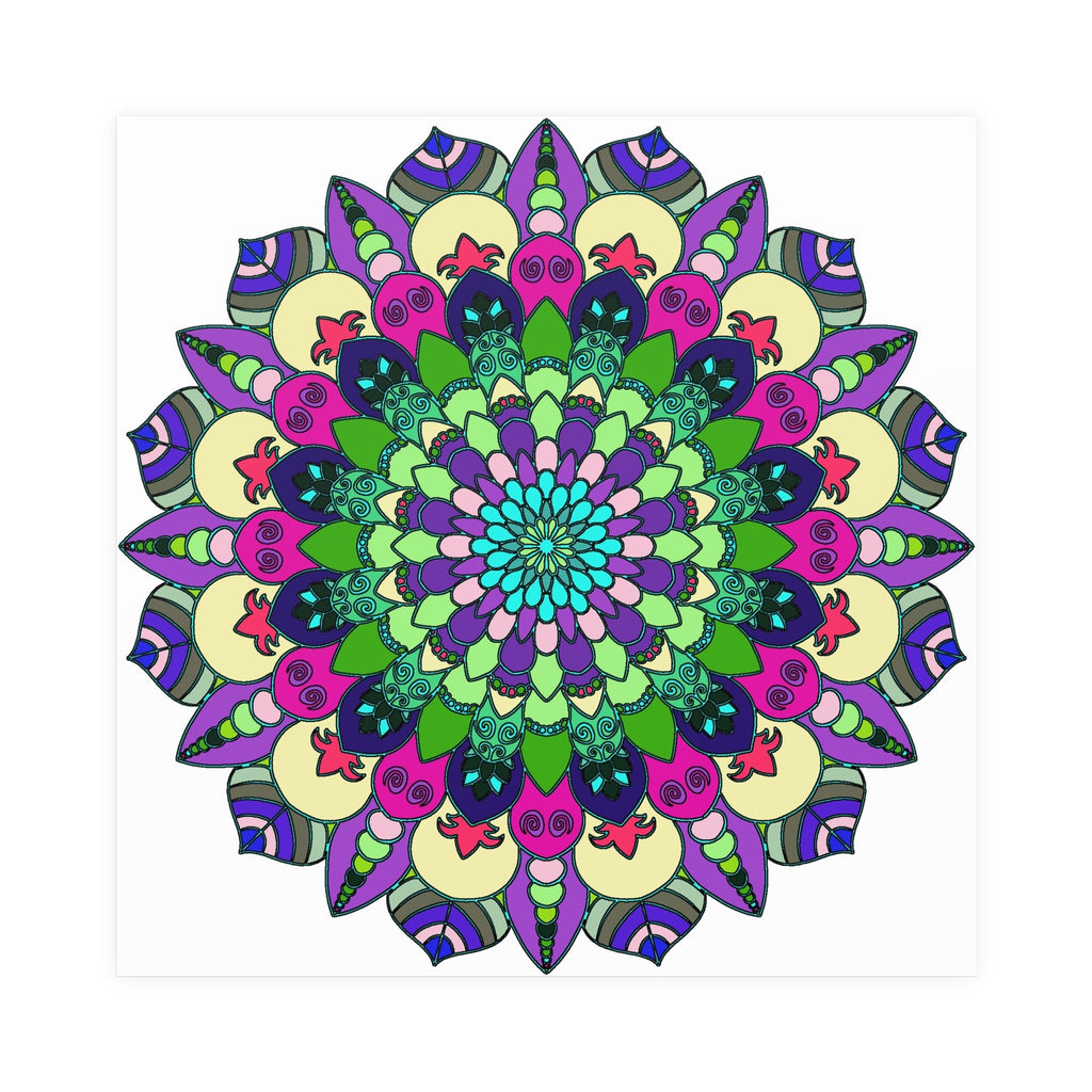Vibrant Mandala Art Print - Colorful & Detailed Poster - Blululi