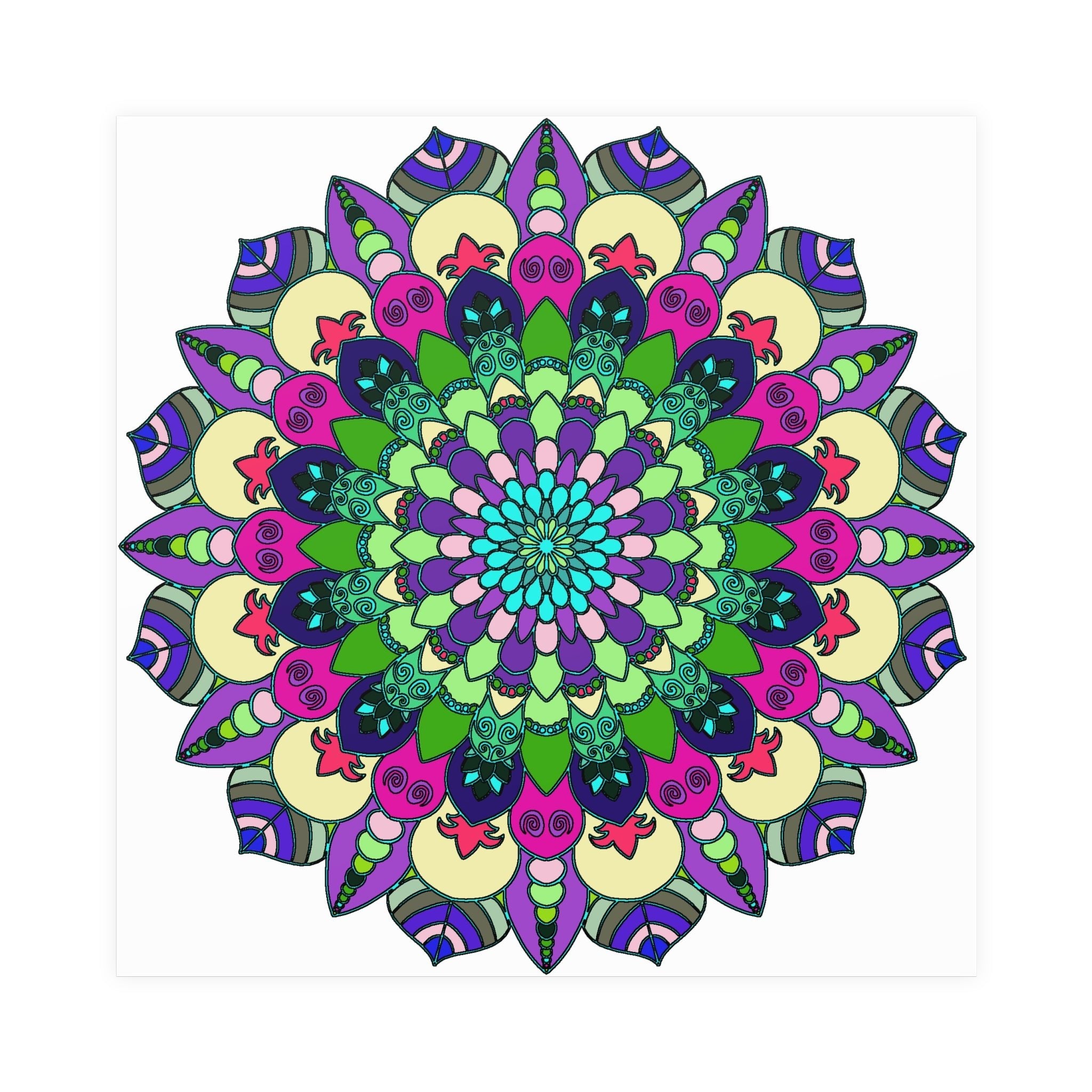 Vibrant Mandala Art Print - Colorful & Detailed Poster - Blululi