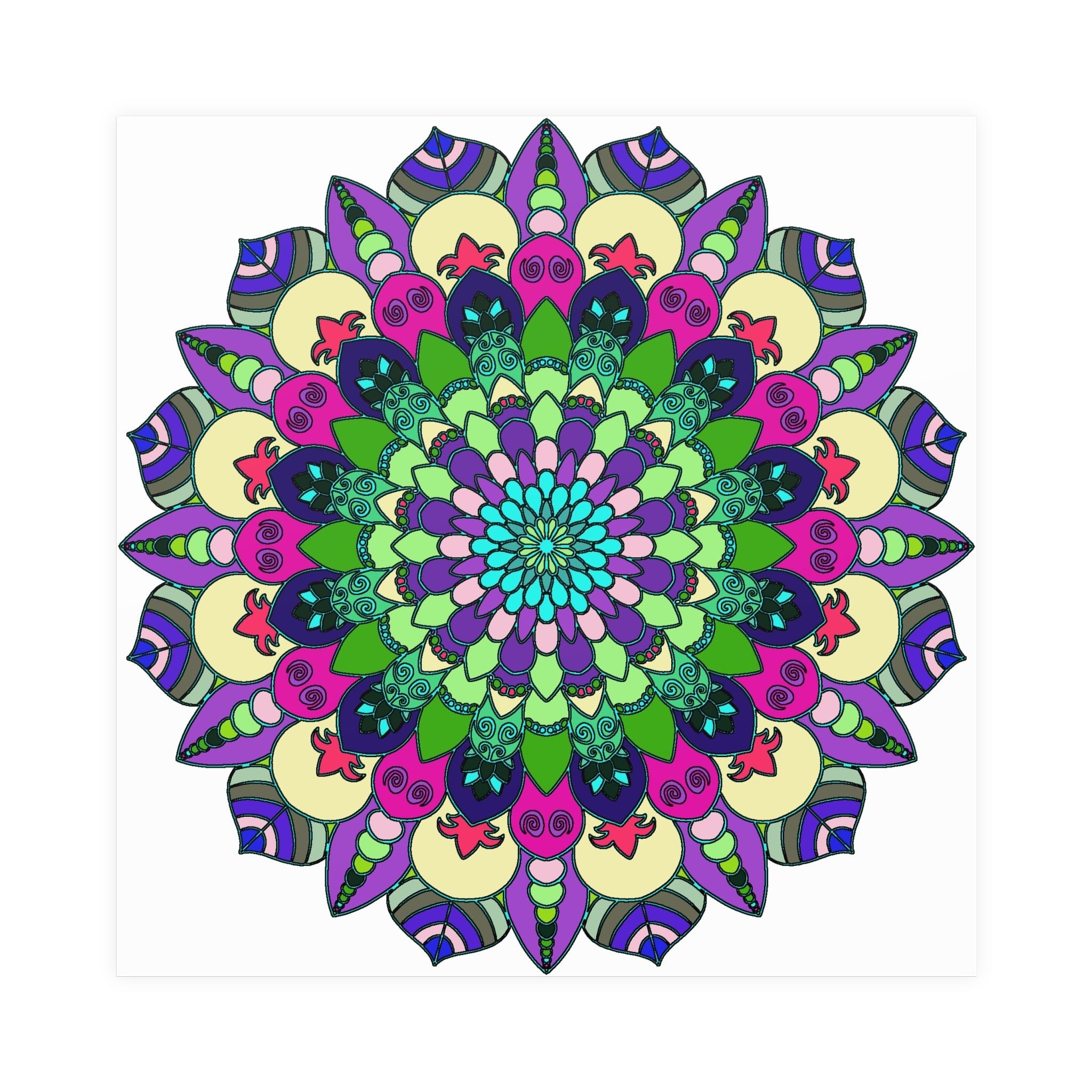 Vibrant Mandala Art Print - Colorful & Detailed Poster - Blululi
