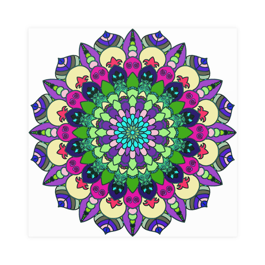 Vibrant Mandala Art Print - Colorful & Detailed Poster - Blululi