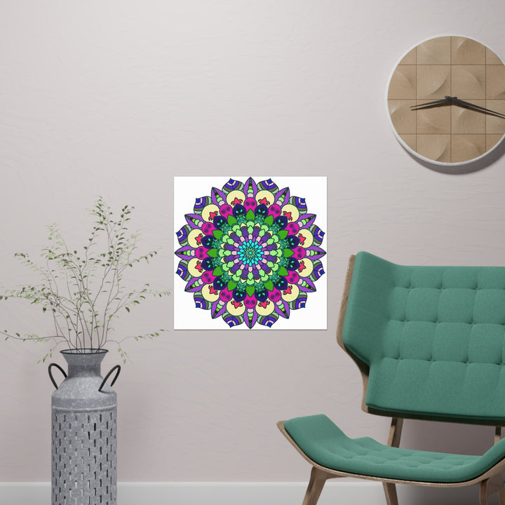 Vibrant Mandala Art Print - Colorful & Detailed Poster - Blululi