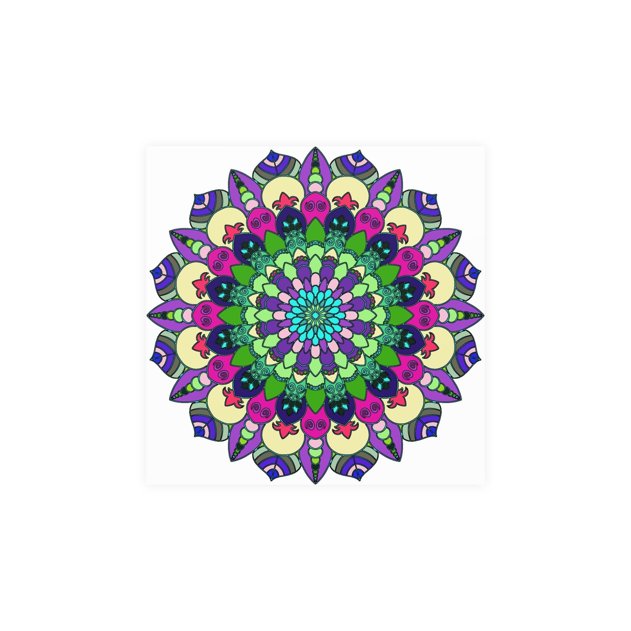 Vibrant Mandala Art Print - Colorful & Detailed Poster - Blululi