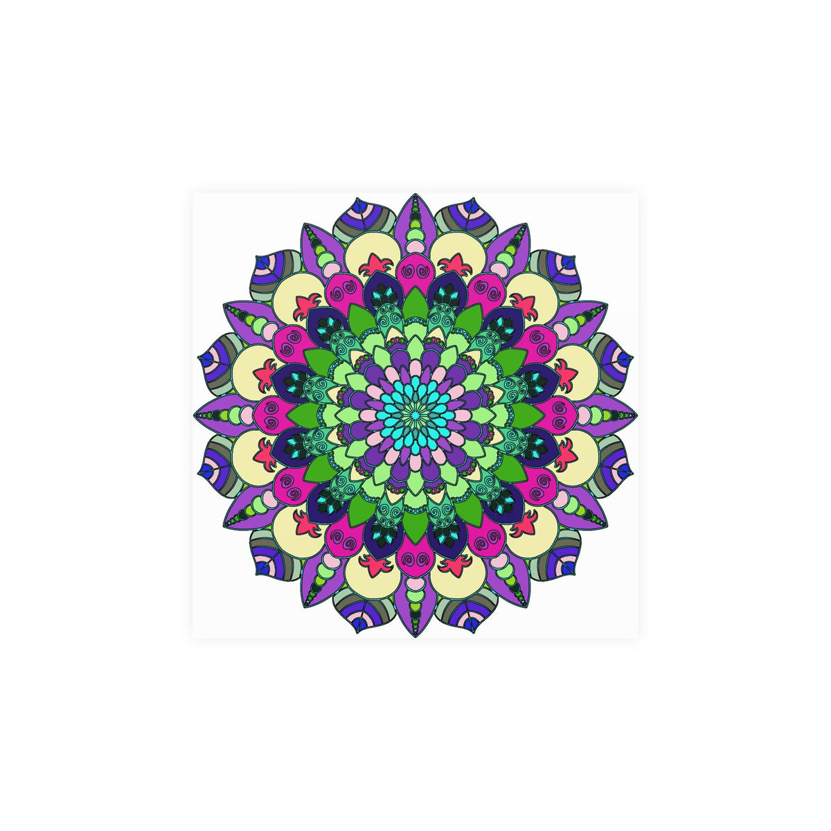 Vibrant Mandala Art Print - Colorful & Detailed Poster - Blululi