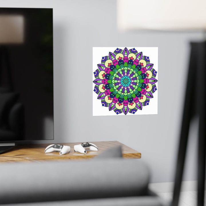 Vibrant Mandala Art Print - Colorful & Detailed Poster - Blululi