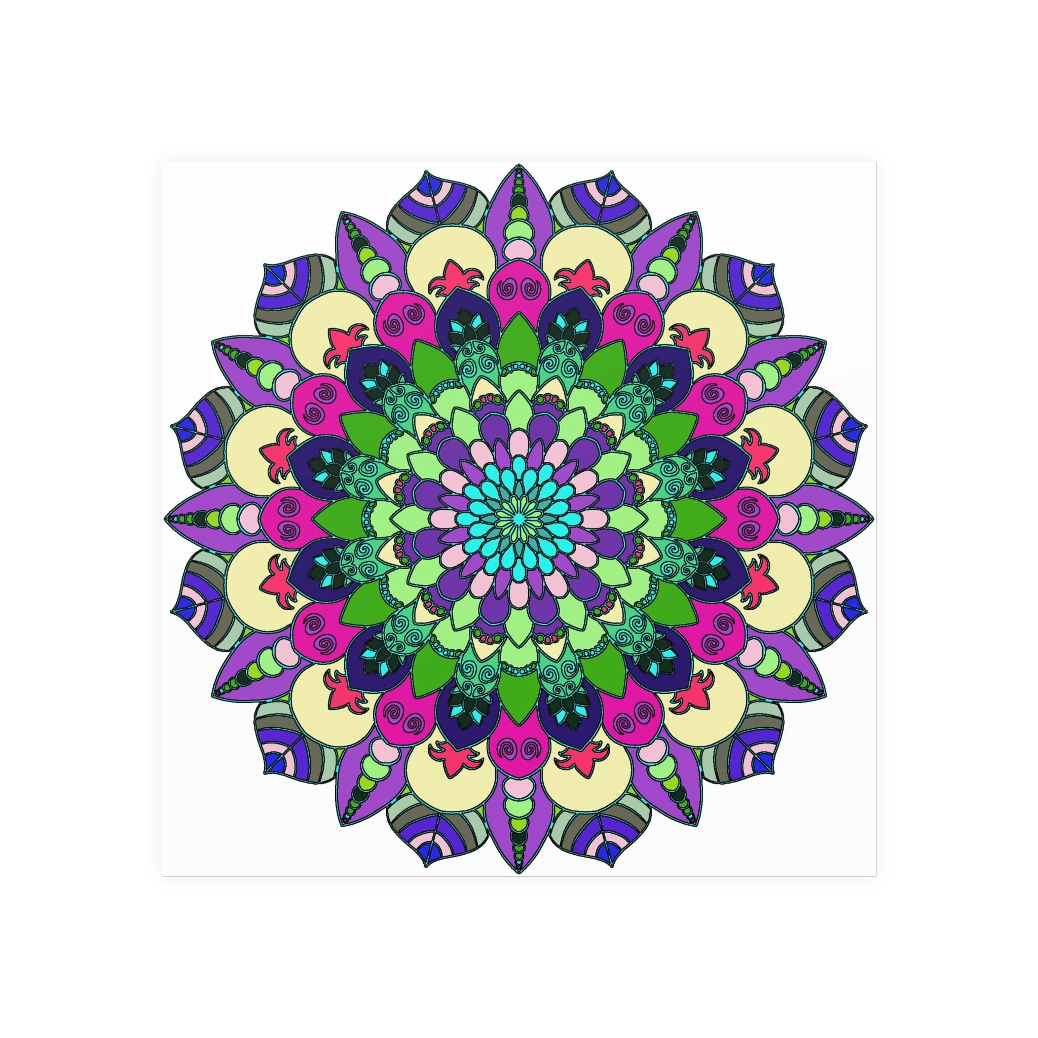 Vibrant Mandala Art Print - Colorful & Detailed Poster - Blululi