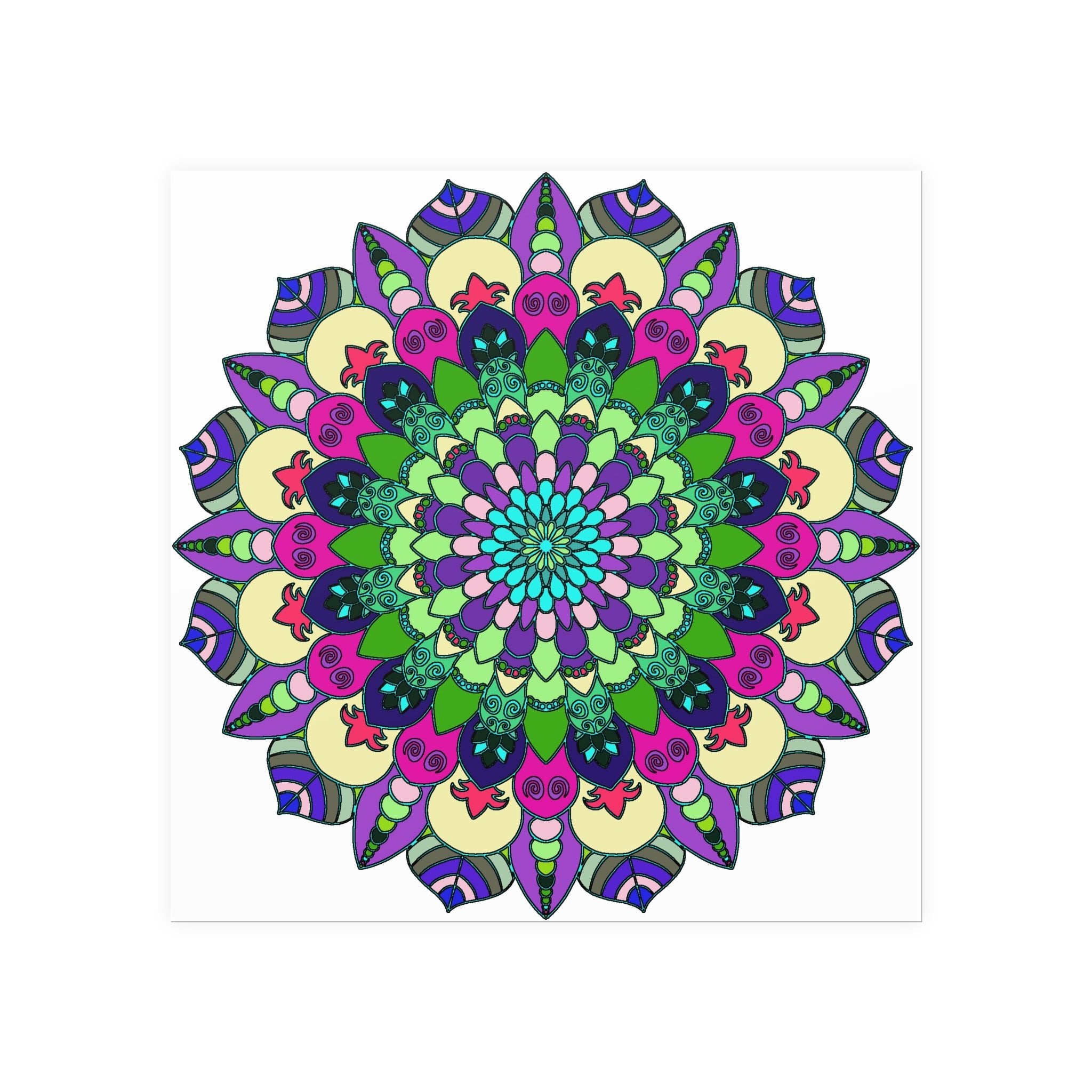 Vibrant Mandala Art Print - Colorful & Detailed Poster - Blululi