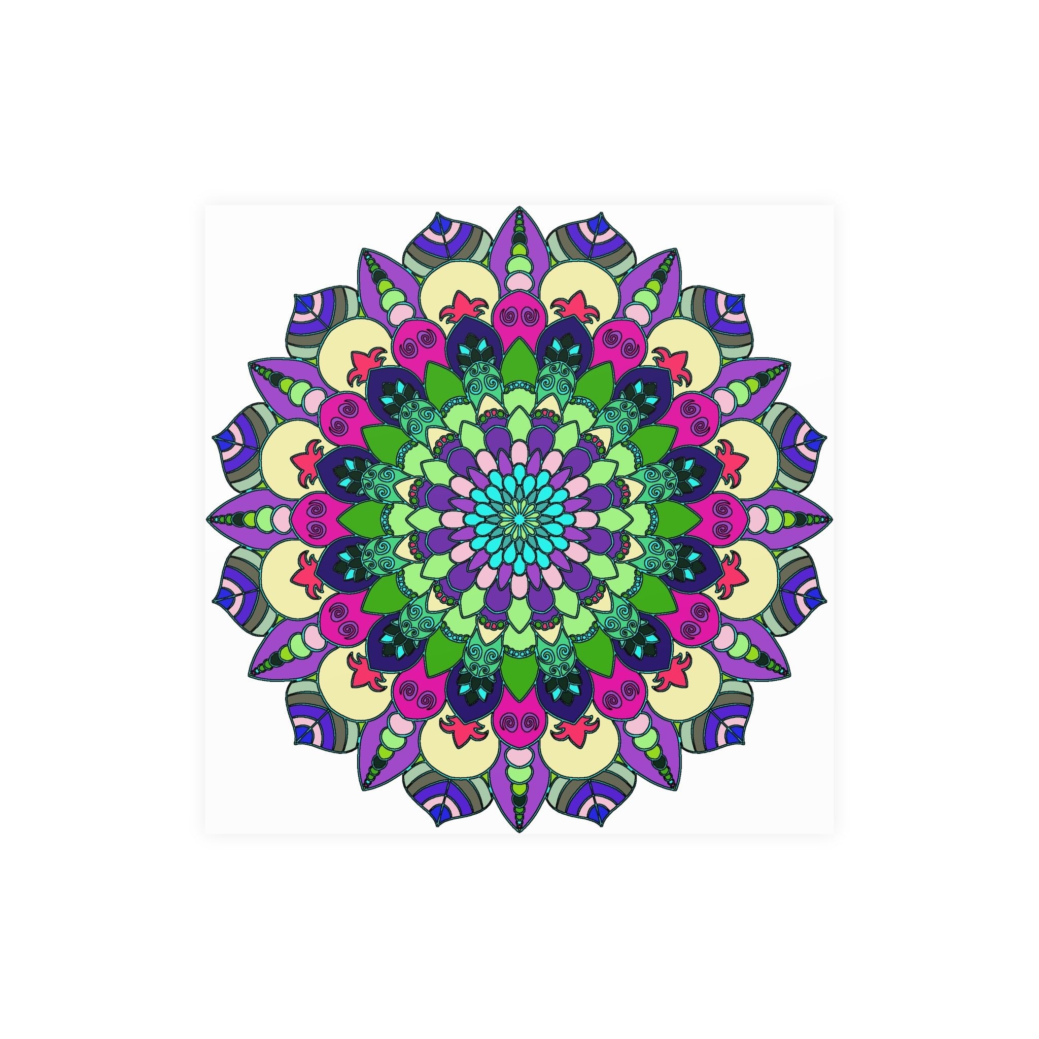 Vibrant Mandala Art Print - Colorful & Detailed Poster - Blululi