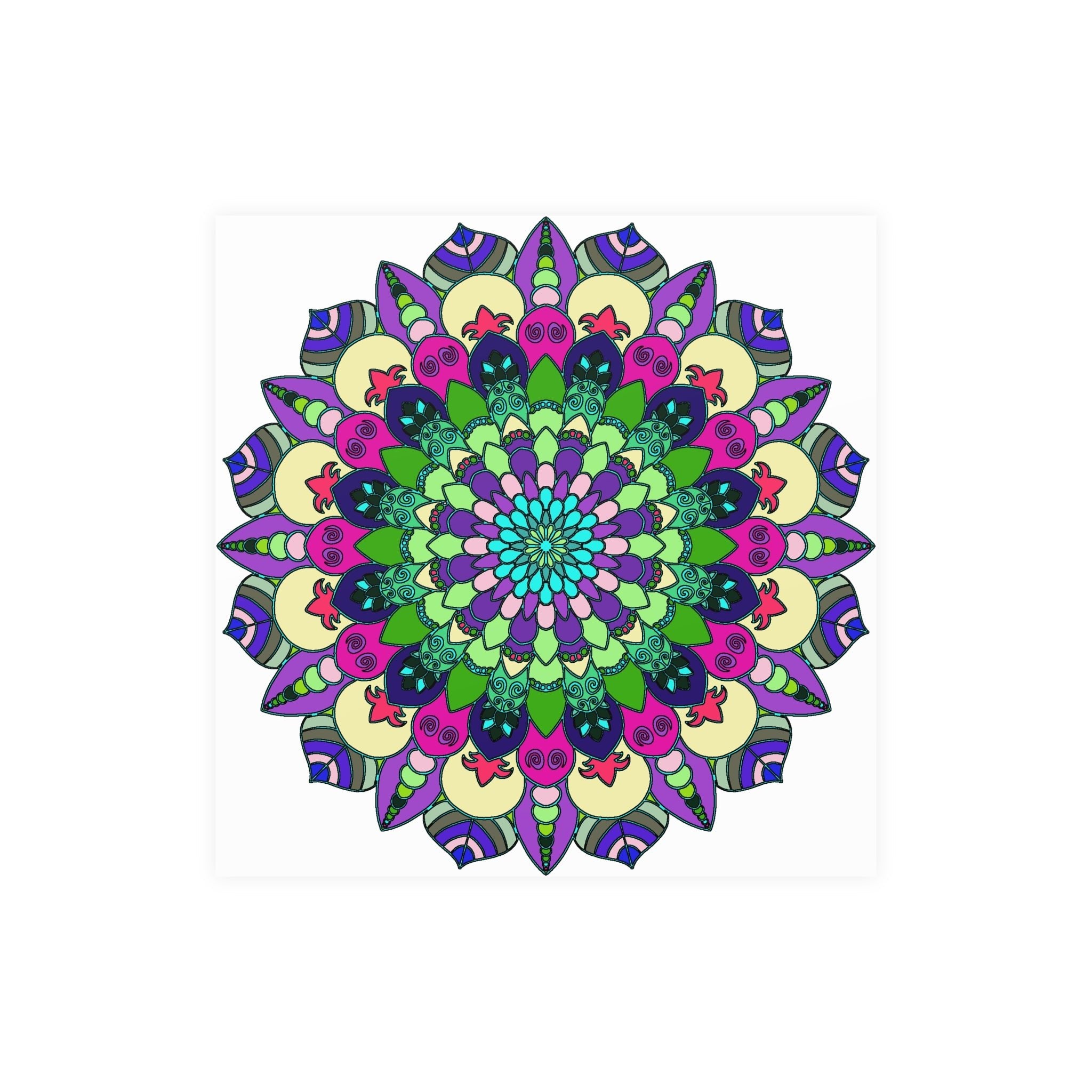 Vibrant Mandala Art Print - Colorful & Detailed Poster - Blululi