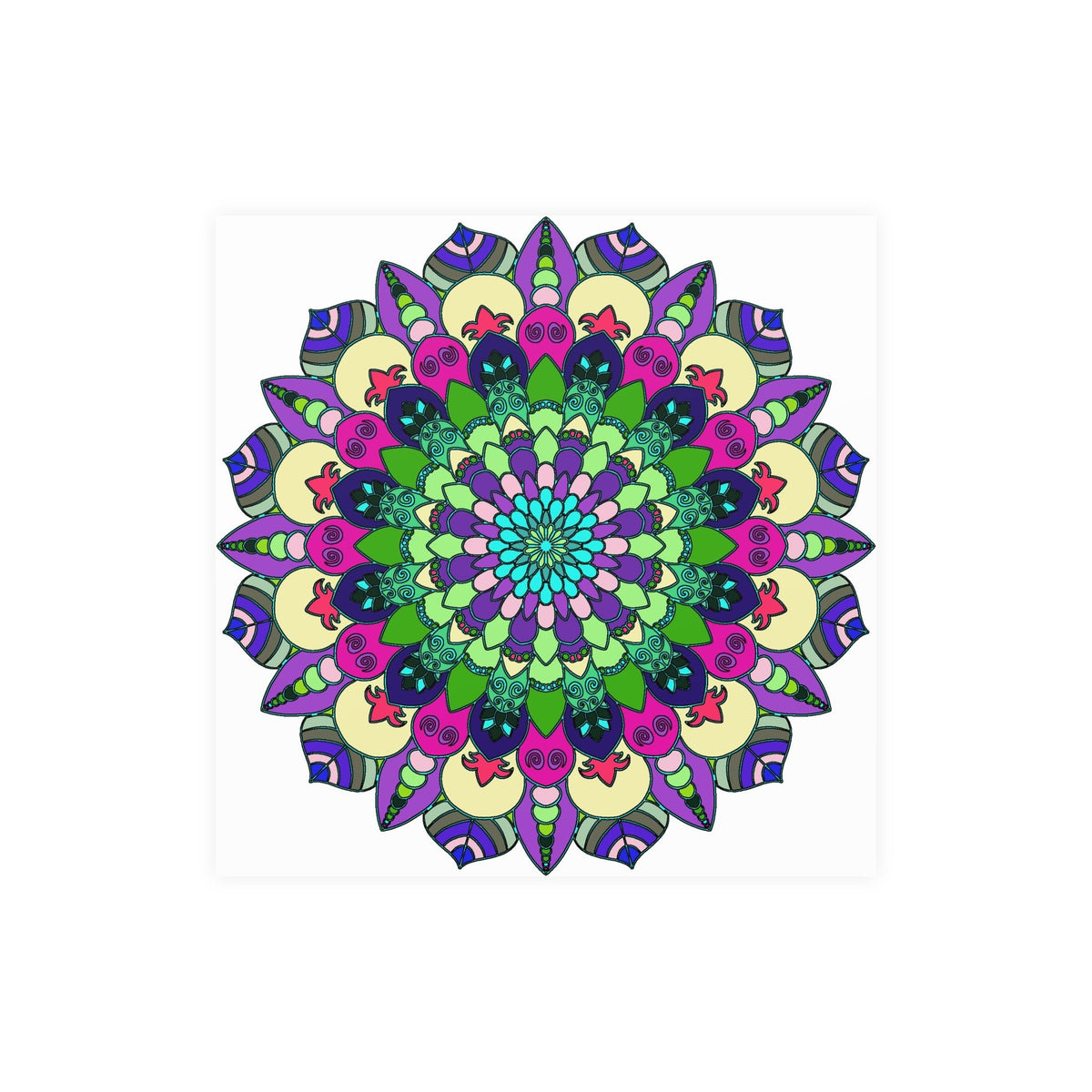 Vibrant Mandala Art Print - Colorful & Detailed Poster - Blululi