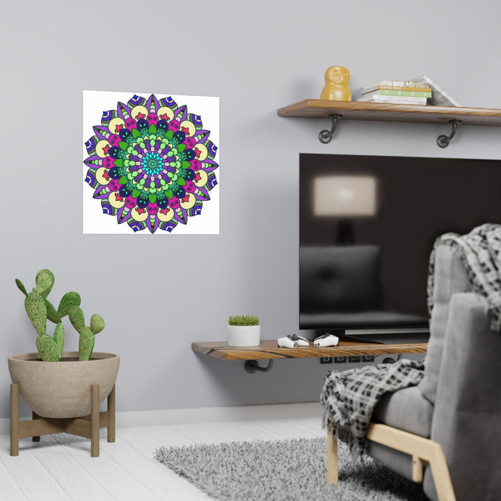 Vibrant Mandala Art Print - Colorful & Detailed Poster - Blululi