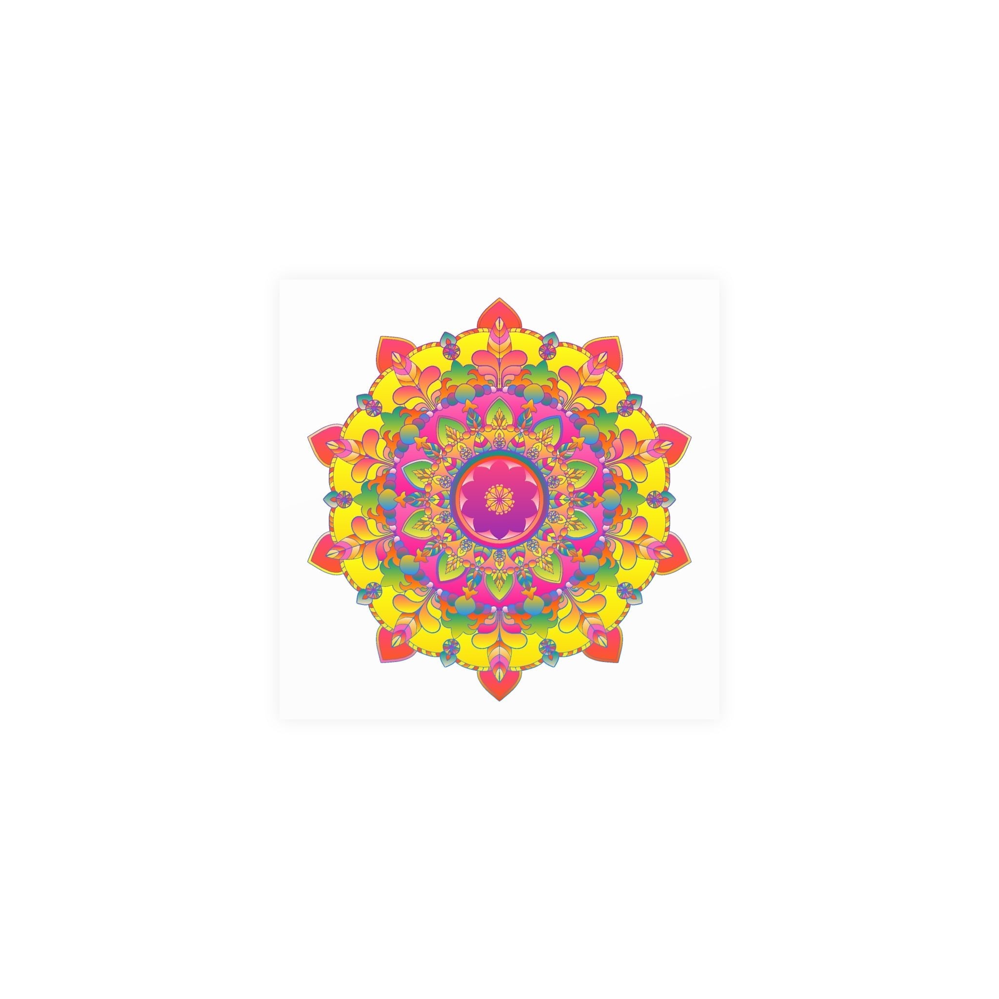 Vibrant Mandala Art Print - Colorful Floral Design Poster - Blululi