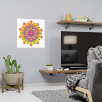 Vibrant Mandala Art Print - Colorful Floral Design Poster - Blululi