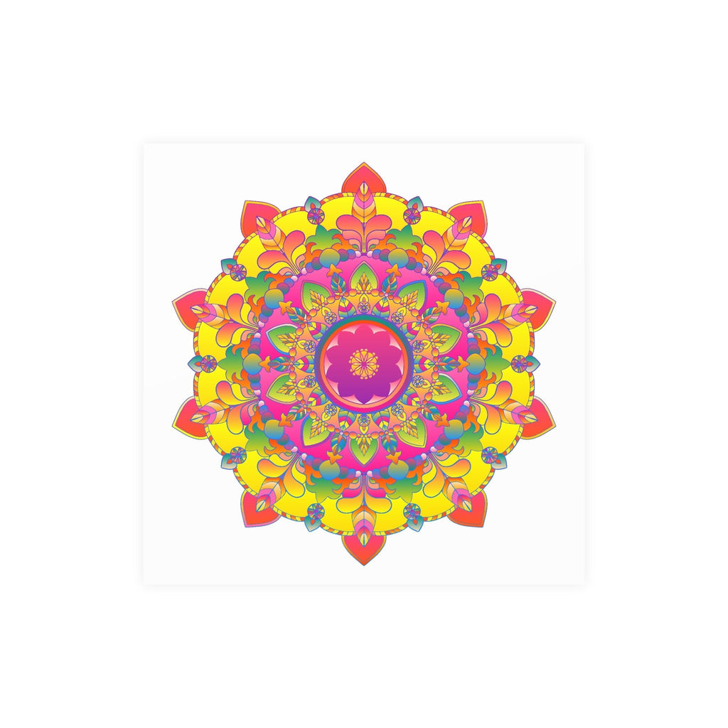 Vibrant Mandala Art Print - Colorful Floral Design Poster - Blululi