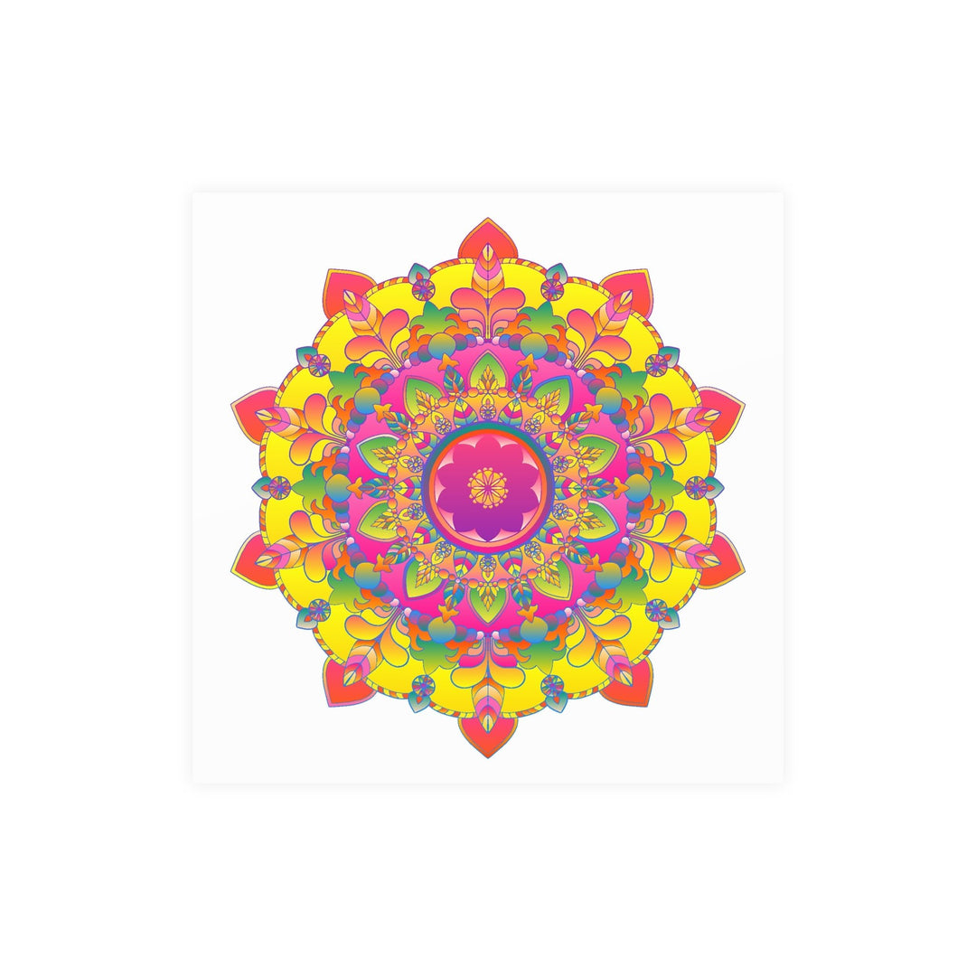 Vibrant Mandala Art Print - Colorful Floral Design Poster - Blululi