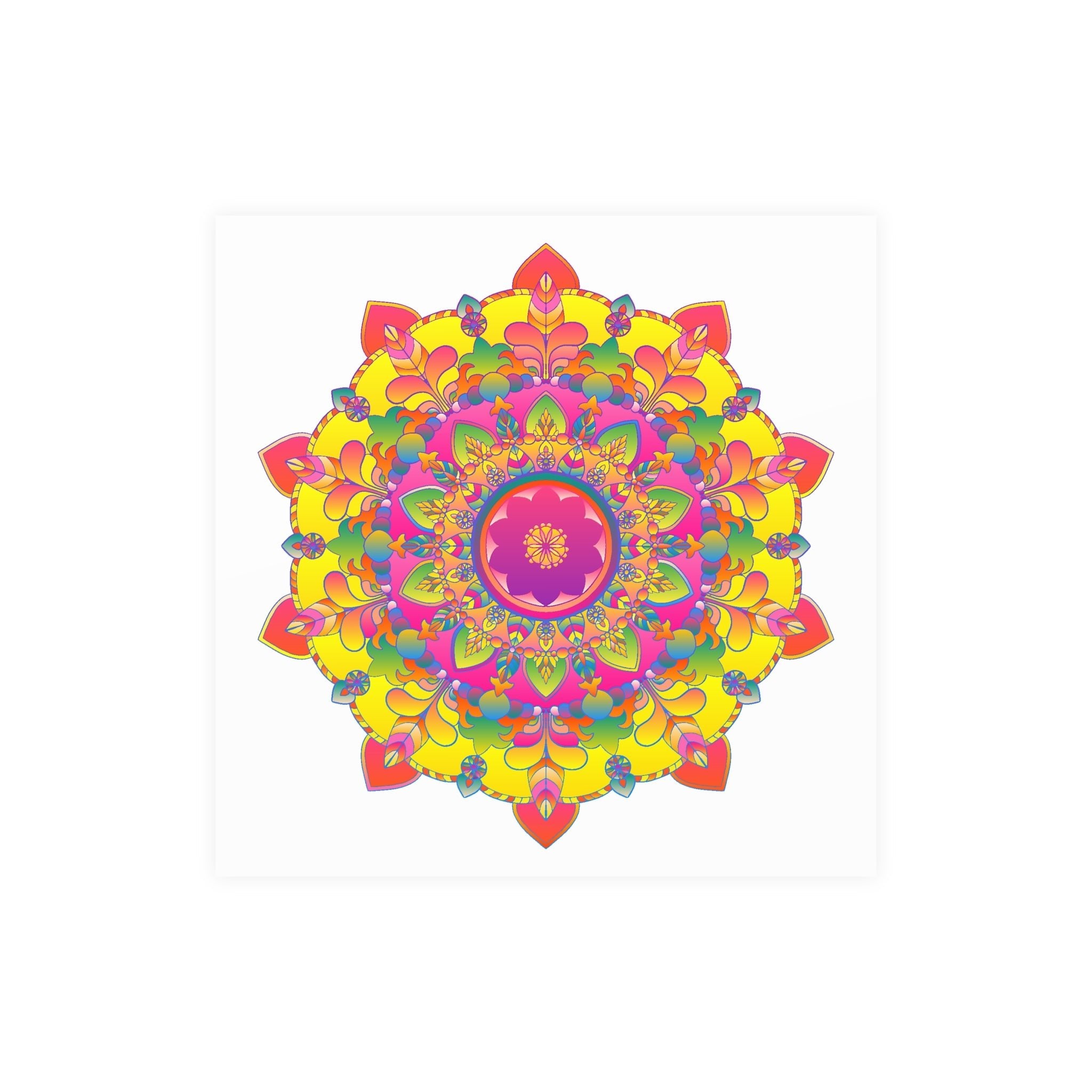 Vibrant Mandala Art Print - Colorful Floral Design Poster - Blululi