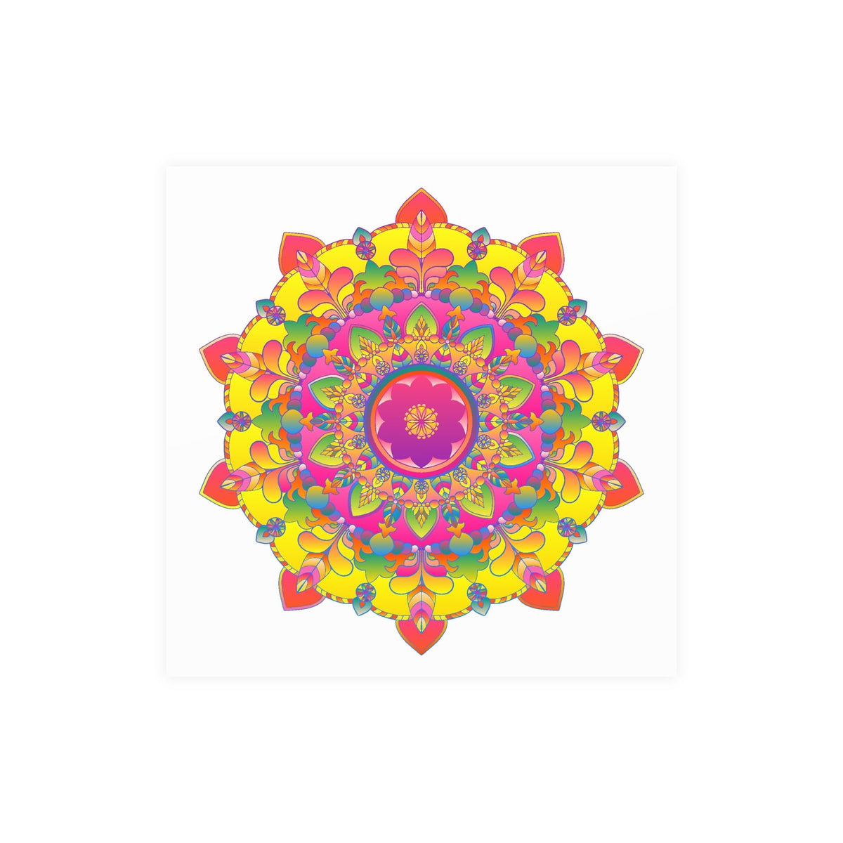 Vibrant Mandala Art Print - Colorful Floral Design Poster - Blululi