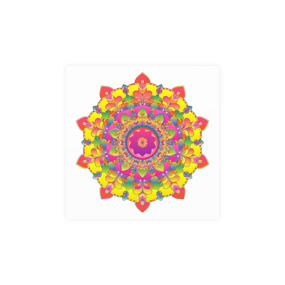 Vibrant Mandala Art Print - Colorful Floral Design Poster - Blululi