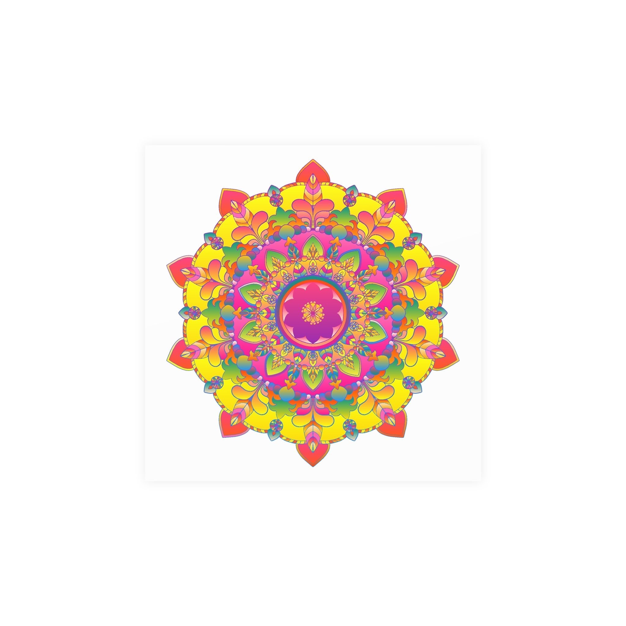 Vibrant Mandala Art Print - Colorful Floral Design Poster - Blululi