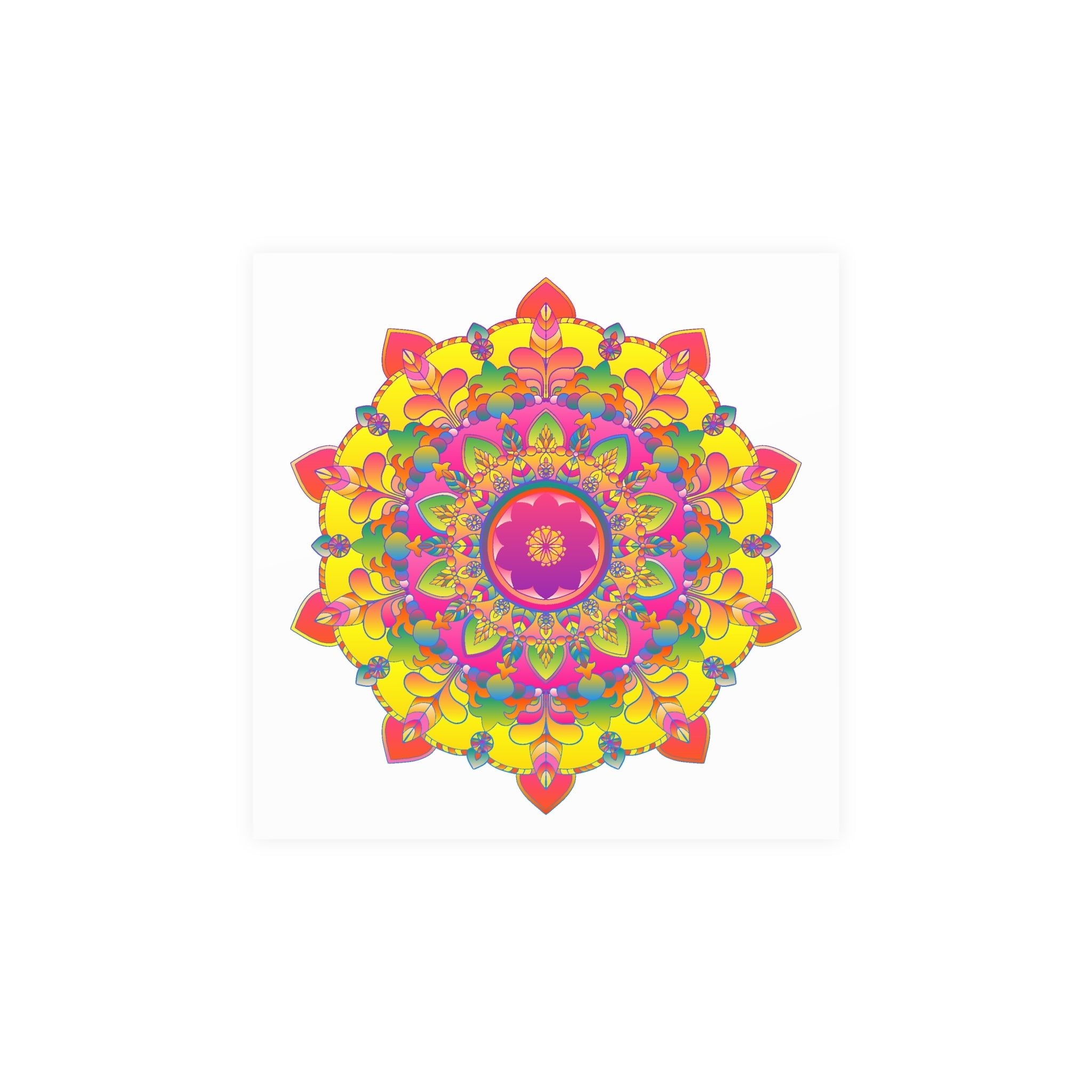 Vibrant Mandala Art Print - Colorful Floral Design Poster - Blululi