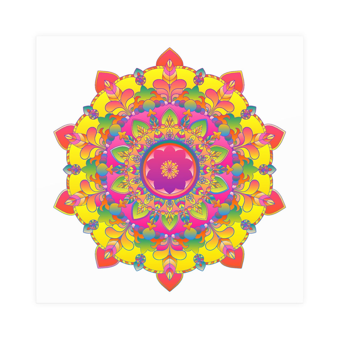 Vibrant Mandala Art Print - Colorful Floral Design Poster - Blululi