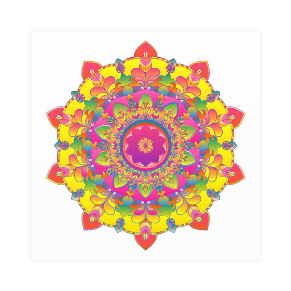 Vibrant Mandala Art Print - Colorful Floral Design Poster - Blululi