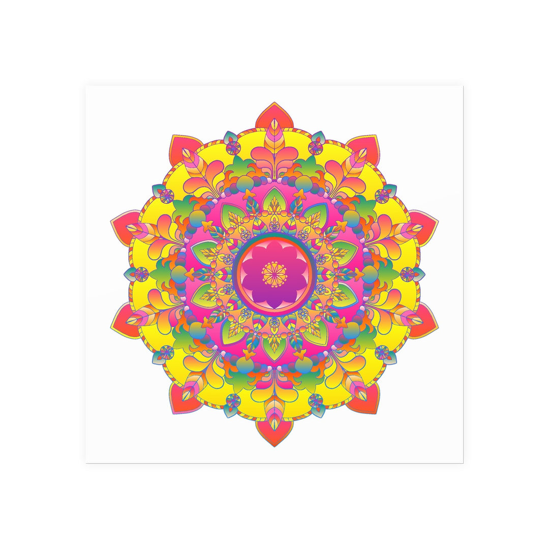 Vibrant Mandala Art Print - Colorful Floral Design Poster - Blululi