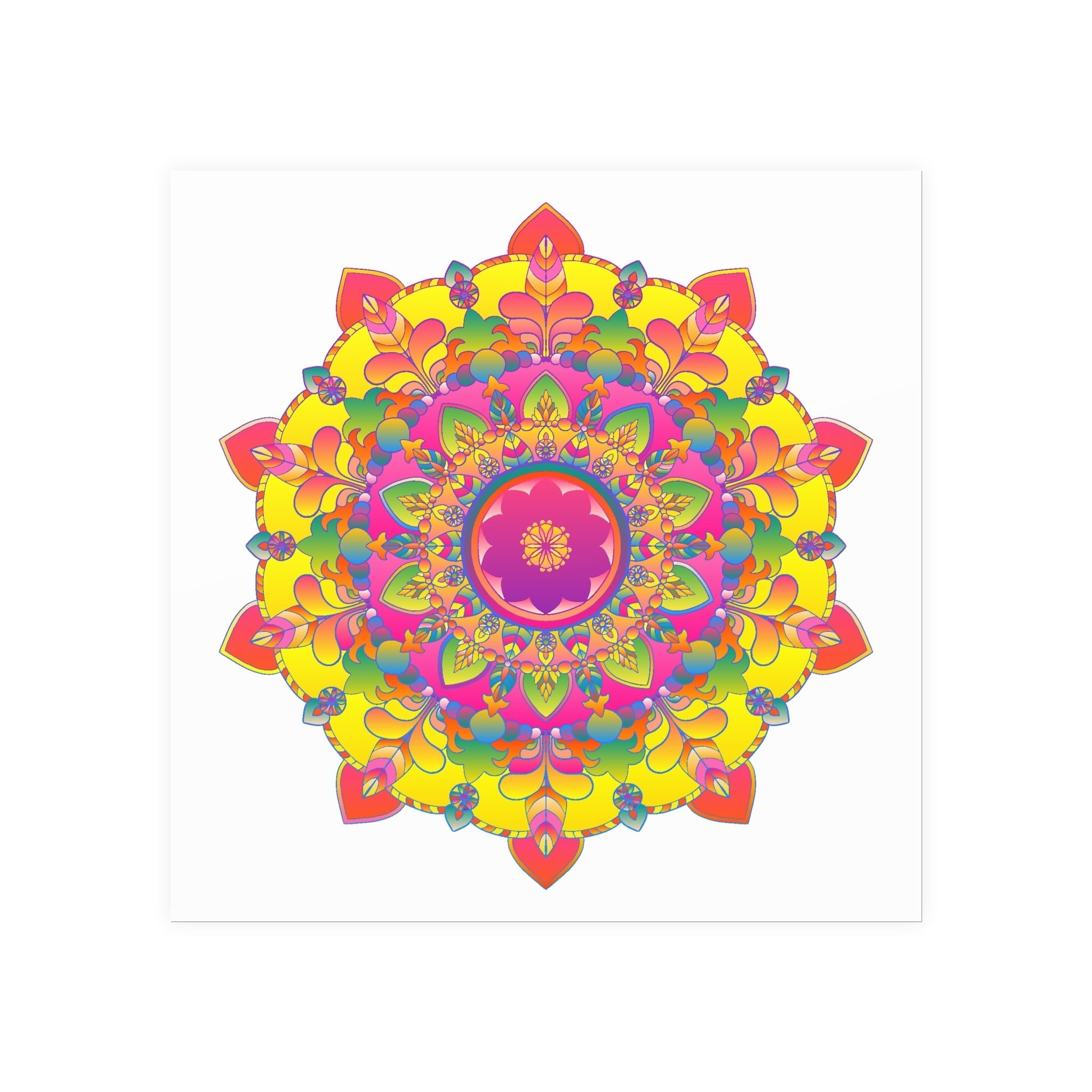 Vibrant Mandala Art Print - Colorful Floral Design Poster - Blululi