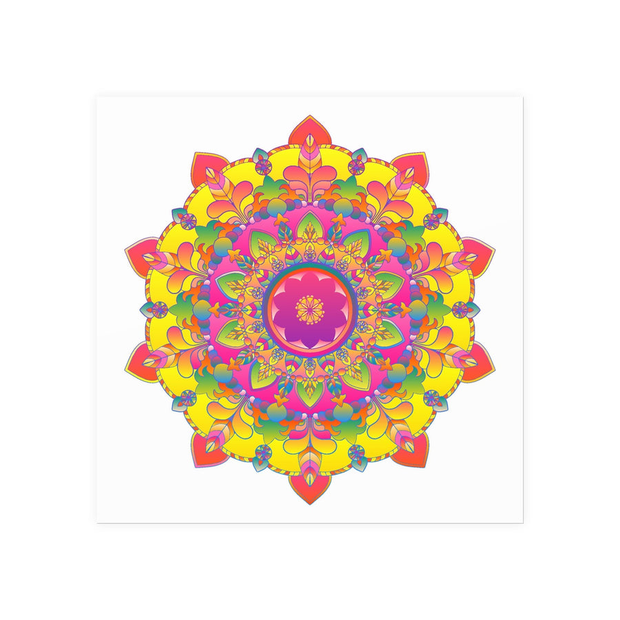 Vibrant Mandala Art Print - Colorful Floral Design Poster - Blululi