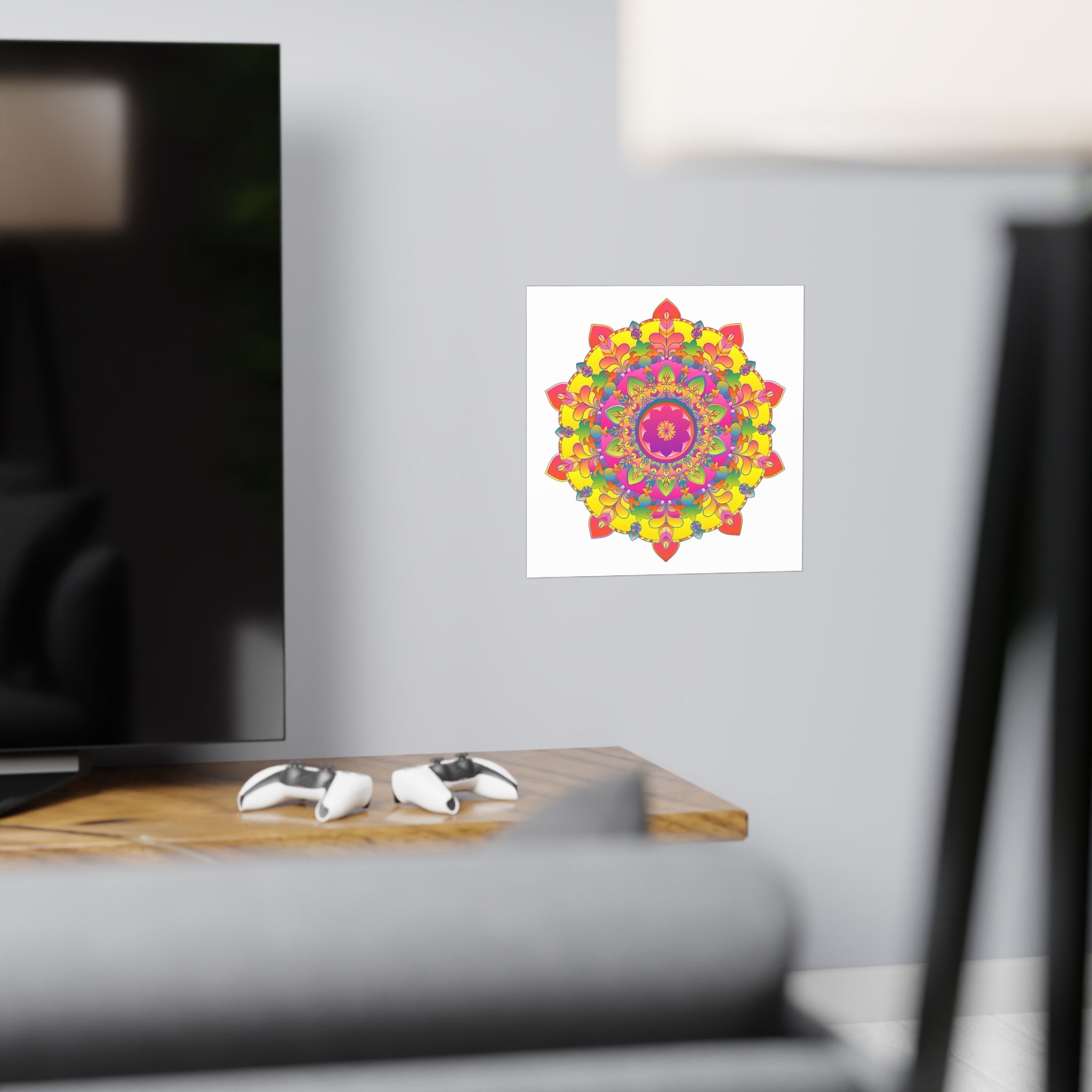 Vibrant Mandala Art Print - Colorful Floral Design Poster - Blululi